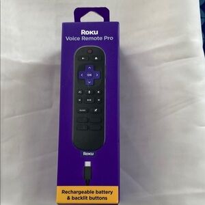 Roku Black and Purple Controller with Rechargeable Battery